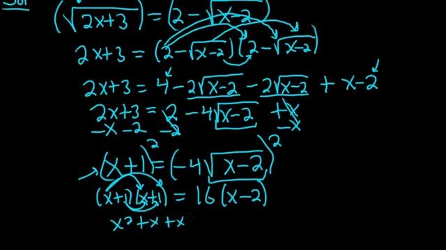 Solve sqrt(2x + 3) + sqrt(x - 2) = 2 смотреть онлайн