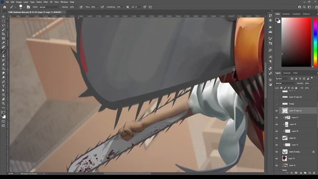 Denji (Chainsaw Man) - Digital Painting Timelapse смотреть онлайн
