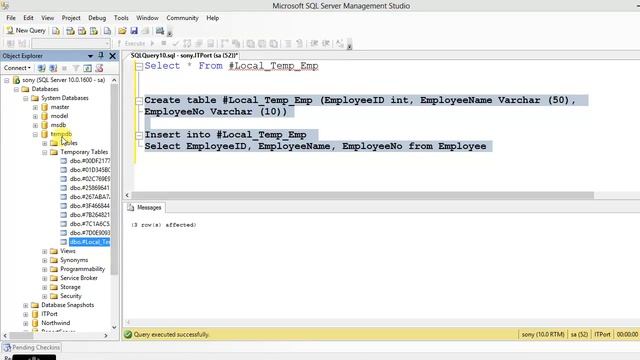 Temporary Tables in SQL Server Tamil смотреть онлайн