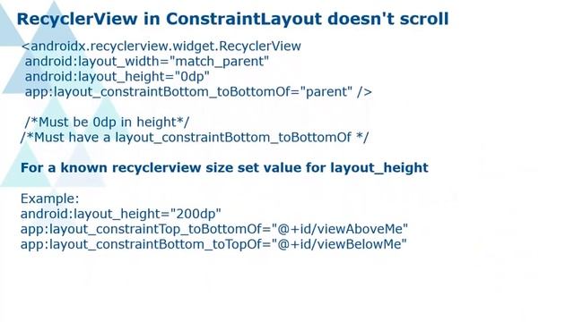 RecyclerView in ConstraintLayout doesn't scroll смотреть онлайн