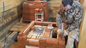 Кирпичная печь для бани 4х4 кирпича по белому с баком для воды. Часть 2