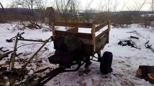 Прицеп для вывоза дров к мотоблоку. Прицеп для леса. Делаем из мотоблока танк