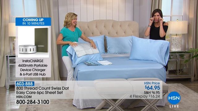 800 Thread Count Swiss Dot Easy Care 6piece Sheet Set смотреть онлайн