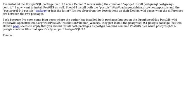 GIS: Install both postgis and postgresql-9.1-postgis packages? смотреть онлайн