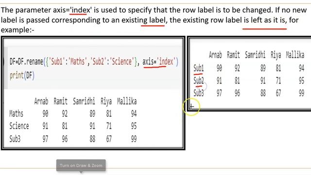 Renaming Row labels and Column labels of a DataFrame | Rename Columns & rows in a pandas DataFrame смотреть онлайн