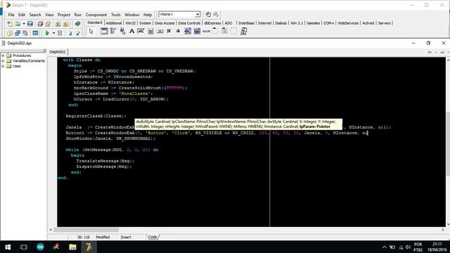 Delphi [002] - Criando Button Windows API смотреть онлайн