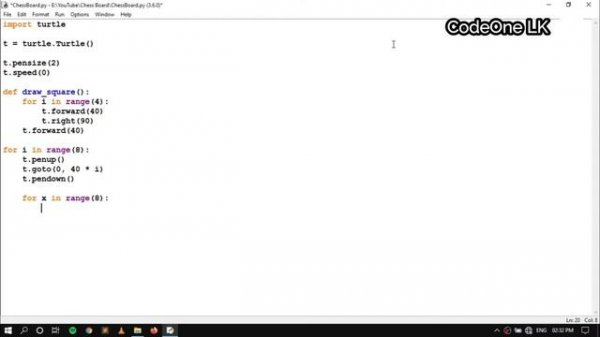 How to Create Chess Board using Python Turtle | Python Turtle Graphics Tutorial | Turtle Design