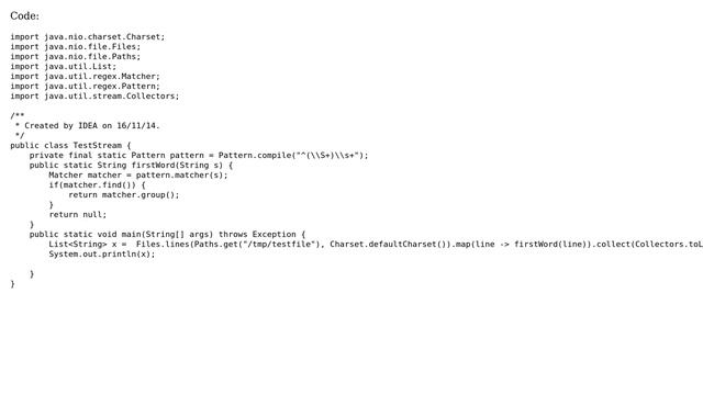 Read first column of a space delimited file with Java 8 stream смотреть онлайн