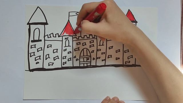 How to draw a castle. Как нарисовать замок. Уроки рисования для детей смотреть онлайн