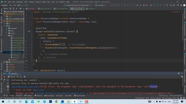 The argument type 'List dynamic' can't be assigned to the parameter type 'List Widget' смотреть онлайн