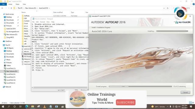 Install AutoCAD 2016 Step by step Class 02 | AutoCAD Installation Guide | #OnlineTrainingWorld смотреть онлайн
