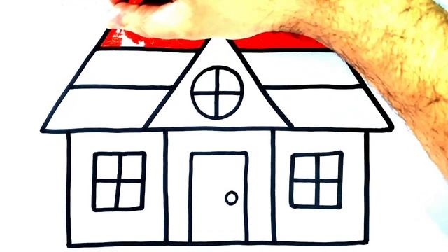 HOW TO DRAW A RAINBOW HOUSE - como dibujar una casa - comment dessiner une maison смотреть онлайн