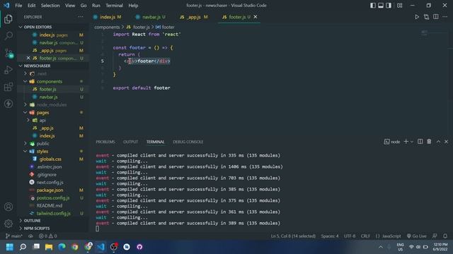 Adding Header and Footer in our Newschaser Blog | NextJs Tutorial for Beginners #5 смотреть онлайн