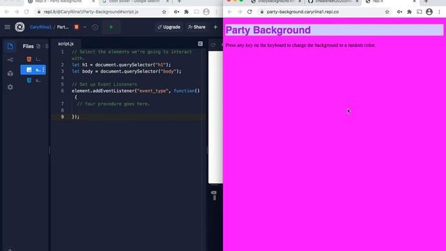 AP CSP - Party Background (Keydown Events and Style with JS) смотреть онлайн
