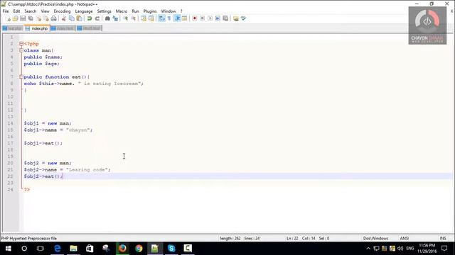 PHP Class and Create a Basic object OOP Programming By Chayon Shaah смотреть онлайн
