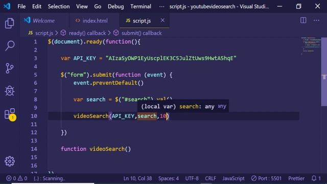Youtube Data API V3 Video Search Example смотреть онлайн