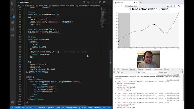 Using React (Hooks) with D3 – [13] Filtering Visually (with Brushes, Part I) смотреть онлайн