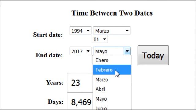 Contador de dias entre dos fechas años, días, horas смотреть онлайн