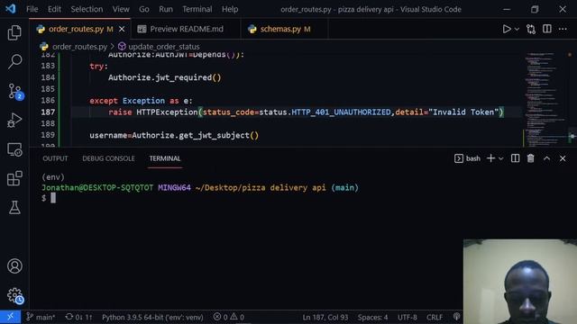 Build a Pizza delivery API with FastAPI #12 | Update an Order's Status (HTTP PUT REQUEST) смотреть онлайн