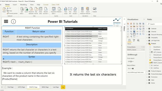 DAX Language - LEFT, RIGHT and MID Functions in Power BI смотреть онлайн