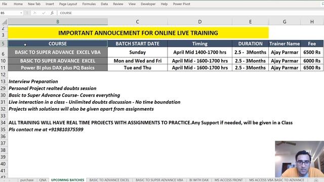 Upcoming Batches - VBA -Excel - BI plus Purchase membership offers смотреть онлайн