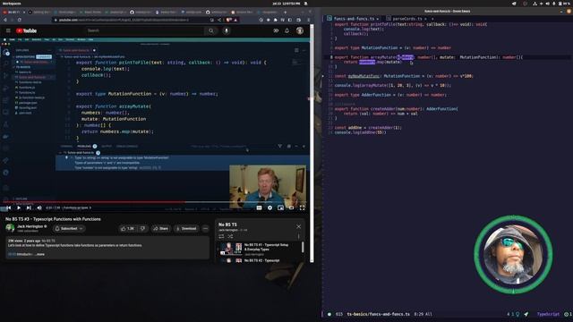 Watch Me Code: Learning TypeScript .... Part 3 - TypeScript Functions with Functions смотреть онлайн