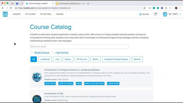 Exploring the CodeHS Course Catalog Webinar смотреть онлайн