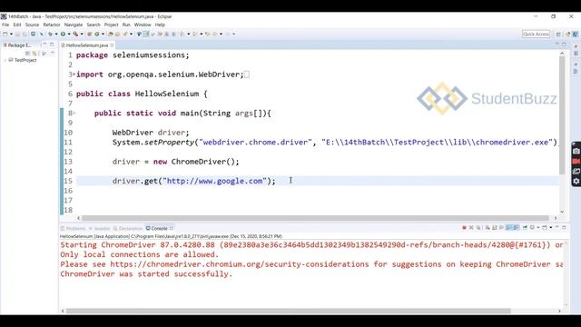 How to load a URL In the Browser using Selenium? || StudentBuzz смотреть онлайн