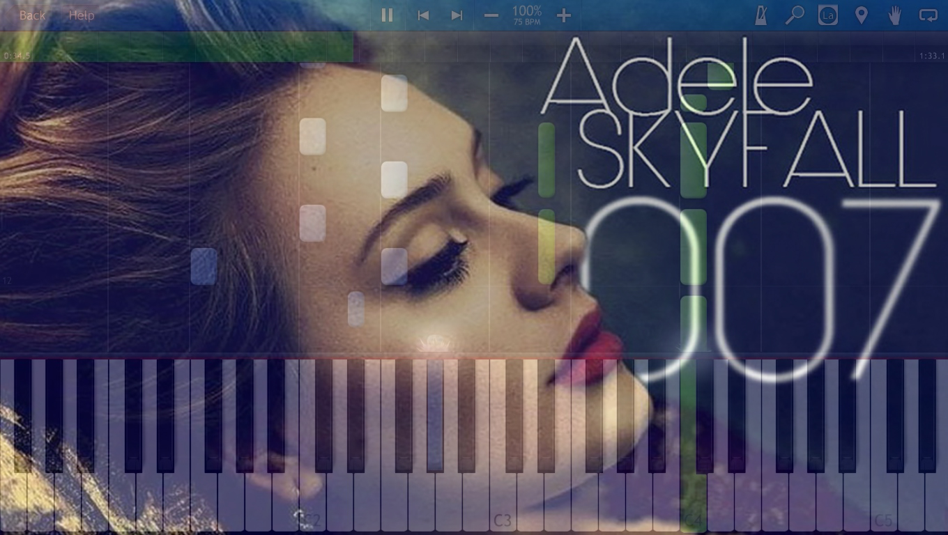 Adele - Skyfall [Piano Tutorial] Synthesia смотреть онлайн