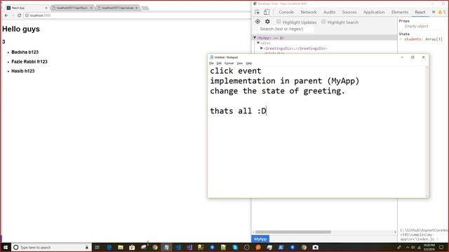 (Bangla) ASP.NET Core and ReactJS B1 : C 11.5 Click event смотреть онлайн