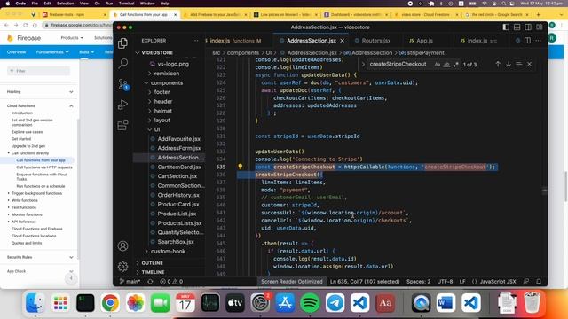 Stripe client-and-server integration with React and Firebase смотреть онлайн
