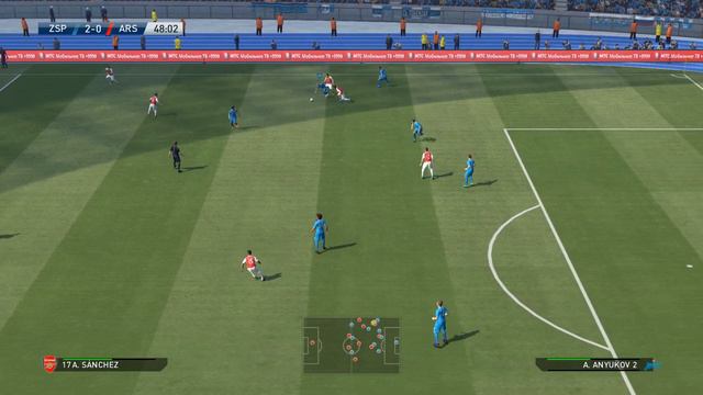 Zenit ST. Petersburg vs Arsenal FC, Petrovsky Stadium, PES 2016, PRO EVOLUTION SOCCER 2016, Konami смотреть онлайн