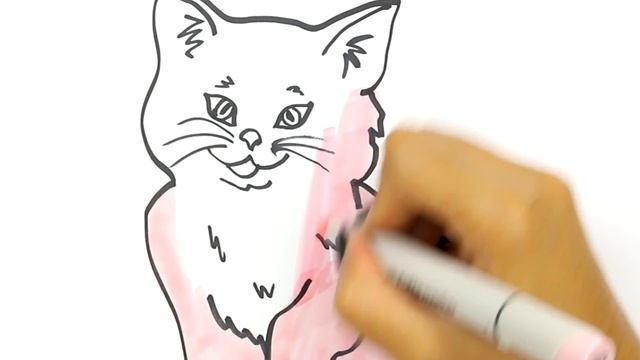 Как нарисовать милый кот | Раскраски детей HD | Рисование и окраска | Рисование для детей смотреть онлайн