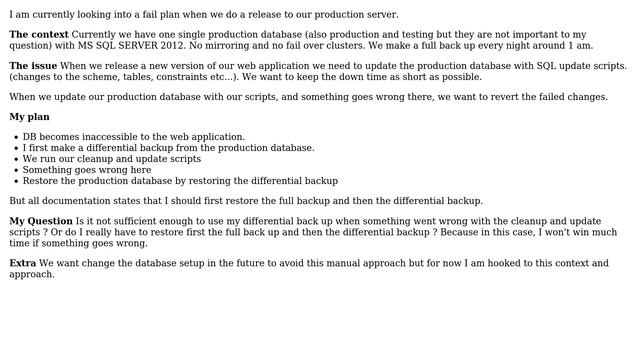 Fail plan on a release to production with differential backup (2 Solutions!!) смотреть онлайн