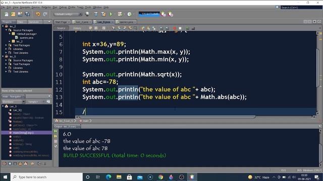 LEC:9 | JAVA Math Class and their functions смотреть онлайн