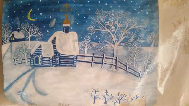 Рисунок зима, деревянный храм | Моё творчество) смотреть онлайн