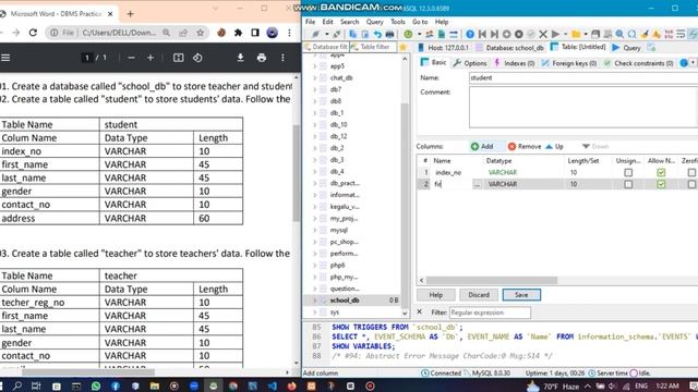 Data Base Task 01 |Create a Database Using HeidiSQL | 1st Year | Java Institute|Supun Chandima смотреть онлайн
