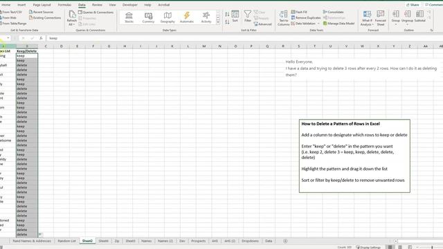 How to Delete a Pattern of Rows in Excel смотреть онлайн