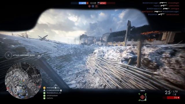 Aggressive 100-9 Conquest Kill Game on Battlefield1... смотреть онлайн