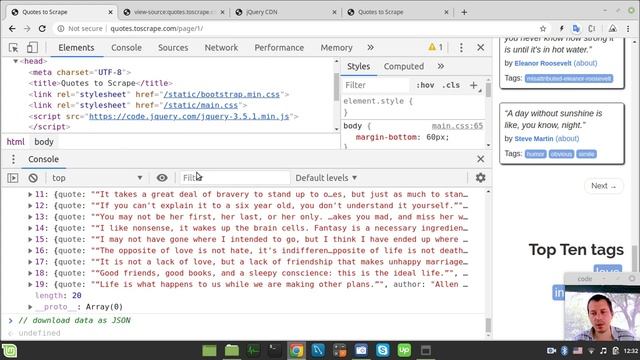 WEB SCRAPING in WEB BROWSER with JQuery CRASH COURSE смотреть онлайн