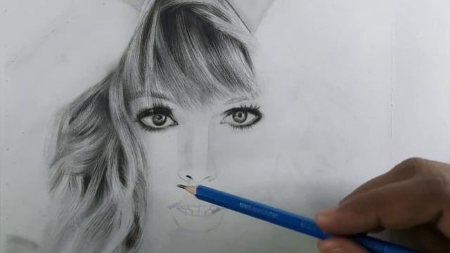 How to draw like a pro | Realistic pencil drawing|Taylor swift |#vasanart смотреть онлайн