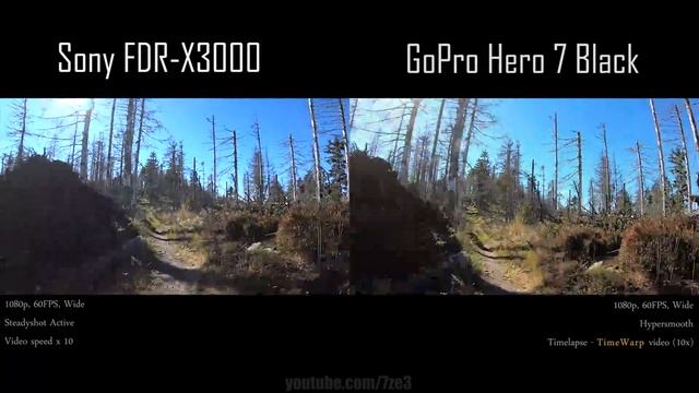 GoPro Hero 7 stabilization test VS Sony FDR-X3000 | 1080p FULL HD 60 FPS смотреть онлайн