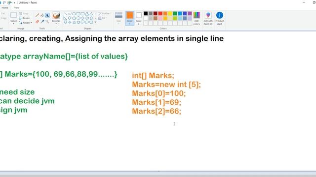 CoreJava 35)Declaring creating assigning array elements in a single line|Java Tutorials|AndroIndia смотреть онлайн