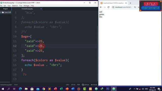 How to Learn about PHP Foreach Loop Part-34 by Zain Ul Abideen IIT Chakswari смотреть онлайн