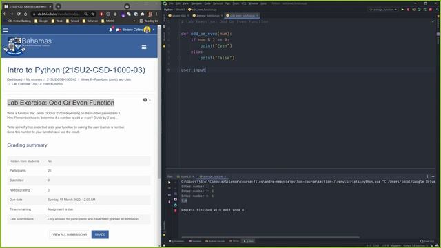 Python: Week 6 - Lab Exercise Odd Or Even Function смотреть онлайн
