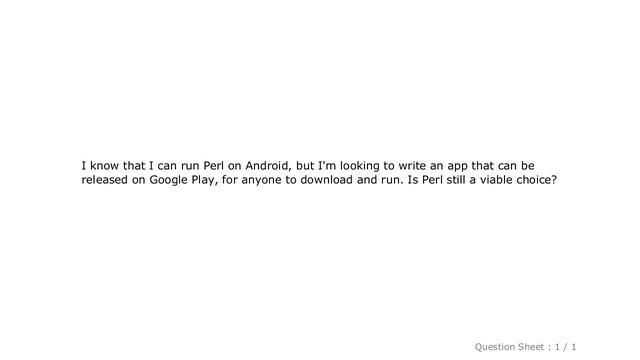 Android : Can I develop Android applications in Perl? смотреть онлайн