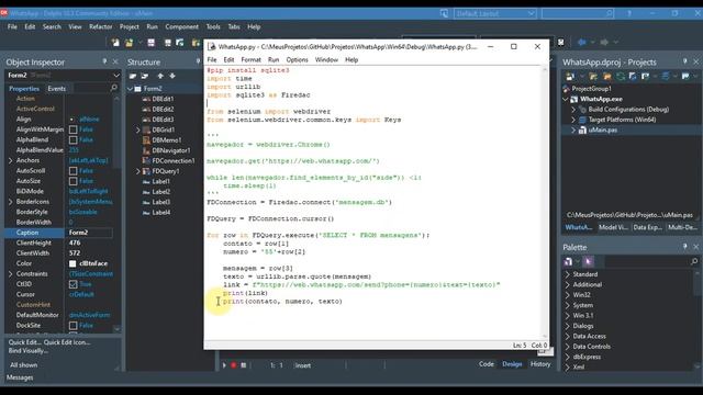 DELPHI + PYTHON + WHATSAPP - Enviar mensagens para WhatsApp nunca foi tão fácil! #4 смотреть онлайн