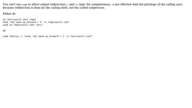 DevOps & SysAdmins: `sudo echo "bla" ＞＞ /etc/sysctl.conf` permission denied (5 Solutions!!) смотреть онлайн