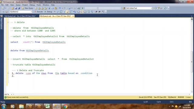 SQL Training 6: Difference between Delete and Truncate in SQL Server смотреть онлайн