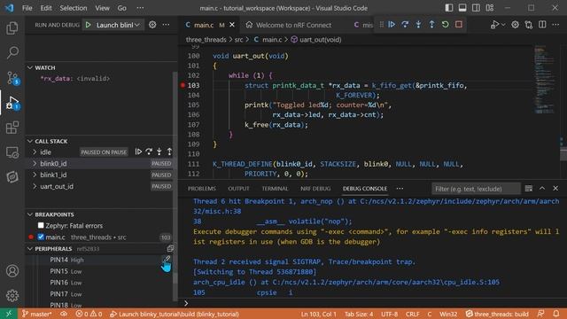 nRF Connect for VS Code, part 5: Debugging смотреть онлайн
